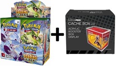 MINT Pokemon XY6 Roaring Skies Box PLUS Acrylic Ultra Pro Cache Box 2.0 Protector
